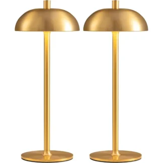 Juego de 2 Lámparas de Mesa LED Inalámbricas Pequeñas, Lámpara de Escritorio Moderna y Portátil, Luces Recargables con 3 Colores y Regulación de Intensidad, para Dormitorio