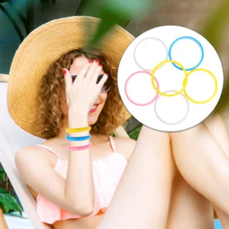 Juego de 6 pulseras de plástico de color caramelo, material de primera calidad, artesanía impecable, aspecto de jade, sin bordes afilados, para niños, adolescentes y adultos