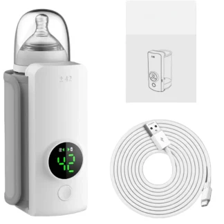 Calentador de biberones portátil con control de temperatura, calentador de biberones de viaje para una alimentación cómoda del bebé en movimiento.