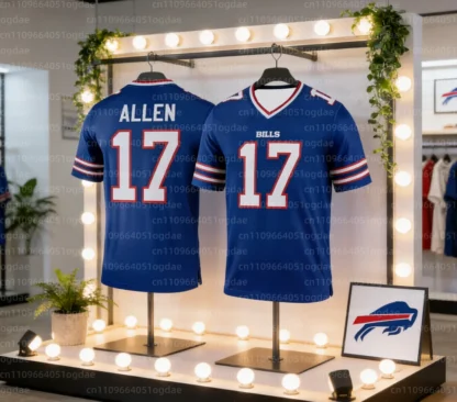 Traje de Fútbol Americano/Rugby 3D Impreso de Secado Rápido para Adultos y Niños, Talla 25-26, Camiseta Bill Allen 17