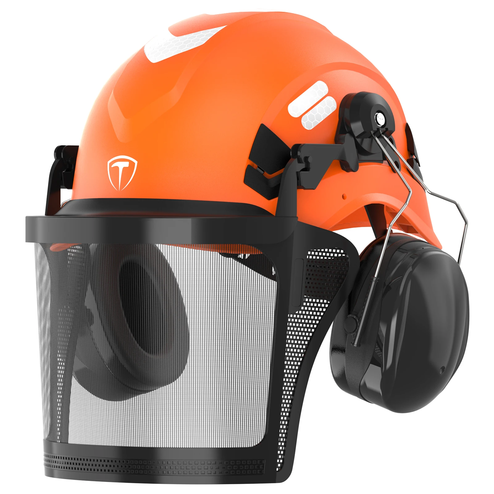 Casco de seguridad para motosierra TOOLIOM con protector facial y orejeras, certificado ANSI Z89.1, forestal/Arborist PPE