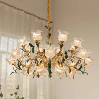 Candelabro de cristal transparente Retro para sala de estar, lámpara colgante de color crema de diseñador de lujo, iluminación francesa de restaurante de gran altura y rango medio