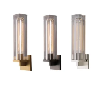 Lámparas de pared de lujo de cristal grueso de cobre y bronce, iluminación de fondo negro posmoderno, accesorio de iluminación cromado para decoración de cabecera de pasillo