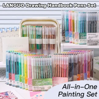 Juego de Rotuladores de Gel Languo 207/81/9 Colores, Multicolor, 0.6mm, Color Morandi, para Estudiantes, Manualidades, Escritura, Pintura y Dibujo