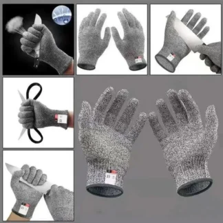 Guantes Anticorte HPPE Nivel 5, Guantes de Punto Anticorte para Cocina y Jardinería, Guantes Antipinchazos Resistentes al Desgaste para Construcción y Corte de Vidrio