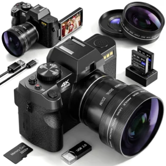 Cámaras digitales NBD de 48 MP para fotografía con control WiFi y aplicación, cámara Vlogging con enfoque automático 4K, antivibración, baterías duales
