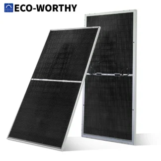 ECO-WORTHY Panel solar bifacial tipo N 18BB de 195 W, 1 panel solar monocristalino de 12 voltios con 25% de alta eficiencia de conversión,