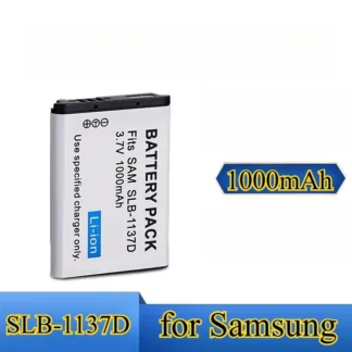 Batería de repuesto de 1000mAh para Samsung SLB-1137D para cámara digital Digimax NV11 NV100 NV30 NV40 NV103 I80 I85