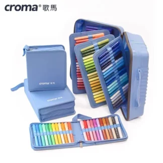 CROMA Juego de marcadores acrílicos líquidos directos recargables con capas de punta suave, pinceles de acuarela lavables y suministros de arte