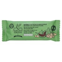 Barrita higos y avellanas cubierta de chocolate negro 28 g - Cacao Crudo