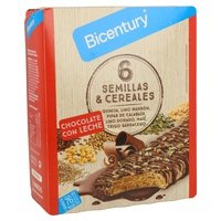 Barrita 6 Cereales y Semillas chocolate con leche 5 unidades - Bicentury