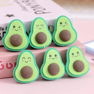 4 unids/set lindo Emote aguacate lápiz borrador rompecabezas borradores desmontables Kawaii niños papelería goma suave suministros escolares de oficina
