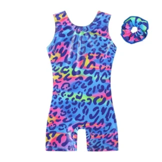 Conjunto de Verano para Niños: Mono de Baile Estampado con Chaleco y Pantalones Planos, Traje de Ejercicio con Cuello Redondo