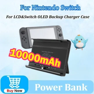 Banco de energía TYPEC de 10000mAh y 37Wh para Nintendo Switch LCD y interruptor OLED, funda de cargador de respaldo PD, estación de batería externa de carga rápida