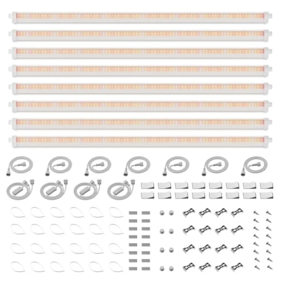 Luces LED de Cultivo de 3 Pies para Plantas de Interior, Tiras de Luz para Estantes, Espectro Completo, IP65 Impermeables, Luz Suplementaria B