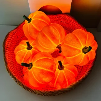Luz LED nocturna de calabaza para Halloween, linterna cálida alimentada por batería para decoración de dormitorio de niños, fiesta de truco o trato, decoración de vacaciones en casa