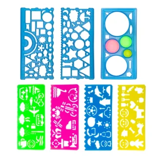 Reglas huecas multifuncionales creativas, herramientas de dibujo, suministros de pintura escolar, regla de dibujo de arte para niños, papelería para estudiantes