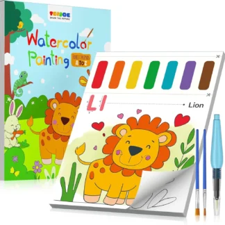 Libros de Colorear con Agua para Niños, Set de Pintura de Animales de la A a la Z con Pinceles, Actividad Artística sin Desorden para Edades de 4 a 8 Años, Juguete de Manualidades Navideñas