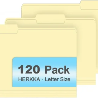 Carpetas Manila, Paquete de 120 Carpetas con Solapa de 1/3 para Uso en Oficina y Aula, Tamaño Carta 8.5 x 11