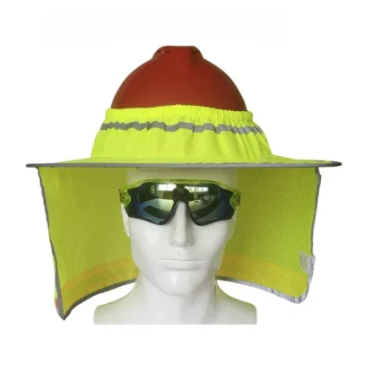 Útil cubierta de tapa reflectante de malla para trabajadores de la construcción, protector de cuello de casco de seguridad con parasol de verano, raya reflectante