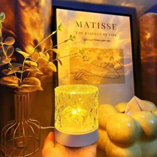 Lámpara de Ambiente Dinámica con Efecto de Ondas de Agua de Ensueño, Luz y Sombra, Fondo para Transmisión en Vivo, Lámpara de Noche Pequeña para Dormitorio