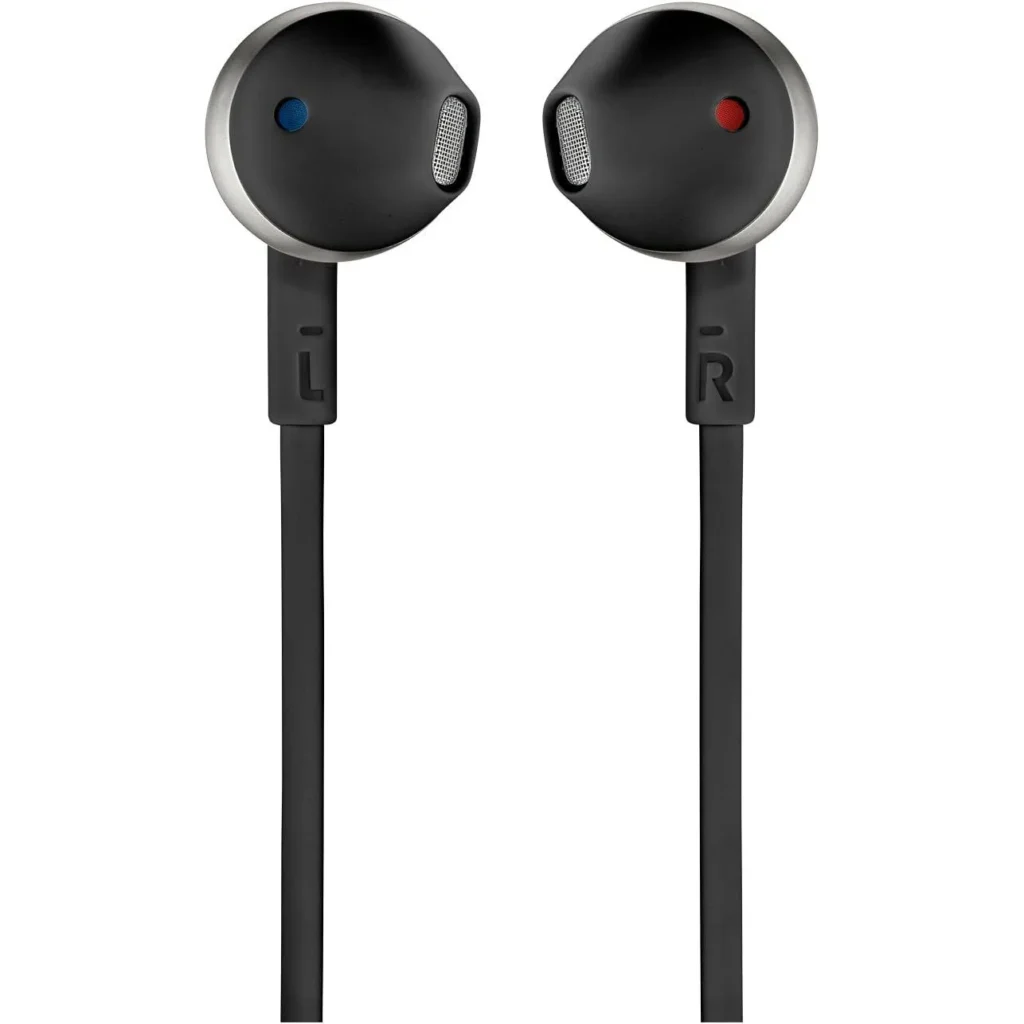 Audífonos JBL T205 con Autorización Oficial, Semi-in-ear, Cableados, Deportivos, con Micrófono, Interfaz de 3.5mm para Teléfono y Juegos