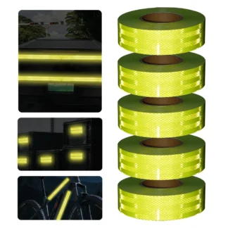Cintas reflectantes para camiones, película reflectante de advertencia de carretera, fluorescente, verde, alta reflexión, precaución de seguridad, 5cm x 1/3/5M