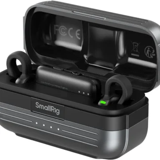 Micrófono Inalámbrico Compacto para Android y Cámaras de Acción, Batería de 48h, Reducción de Ruido, Estuche de Carga USB-C (Negro)