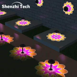 Lámpara de Proyección Solar Shenzhi Tech – Patrones Intercambiables, Luz Nocturna para Jardín, Césped, Camino y Pared