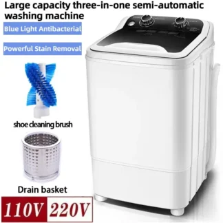 Lavadora semiautomática de un solo cubo 3 en 1 para el hogar, UE/REINO UNIDO/EE. UU., 7KG, para lavar ropa, zapatos, ropa interior, secado giratorio en uno