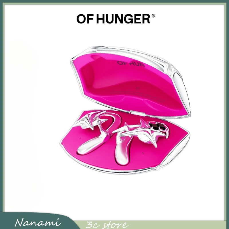Audífonos Bluetooth OF HUNGER Edición Limitada Cyber Pink Alien, Audífonos Intrauditivos Abiertos con Tecnología OWS