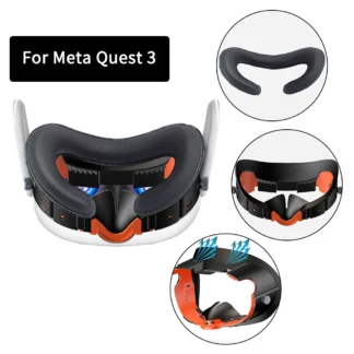 Soporte de espuma de cuero PU de repuesto Facial ajustable para Meta Quest 3, interfaz cómoda y almohadilla para la cara, accesorios VR