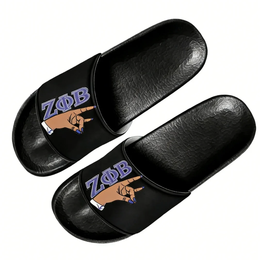 Pantuflas de Mujer con Diseño de la Hermandad Zeta Phi Beta, Pantuflas Ligeras de EVA, Cómodas para el Hogar, Sandalias de Playa Fáciles de Poner