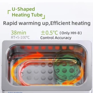 Baño de Agua de Laboratorio WEIAI HH-4 con Pantalla Digital, Baño de Agua a Temperatura Constante, Termostato, Tanque de Calentamiento con 4/6 Orificios