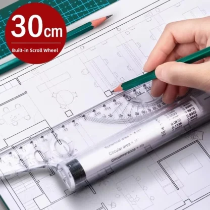 Regla Paralela Berence, 30cm, diseño profesional, ángulo de dibujo, arquitectura, regla multifuncional, herramienta circular de dibujo a mano