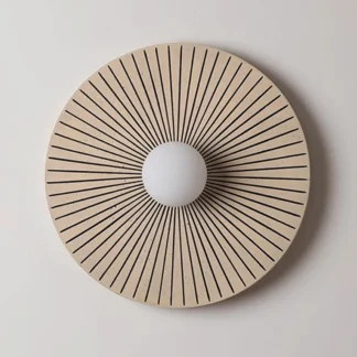 Lámpara de pared Circular de madera maciza redonda Retro, iluminación LED Vintage moderna para casa de familia, decoración artística única, aplique de pared