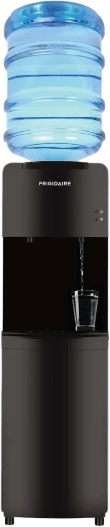 Dispensador de Agua Fría y Caliente de Carga Superior con Bloqueo de Seguridad para Niños, Diseño Delgado para Botellas de 3-5 Galones en Negro