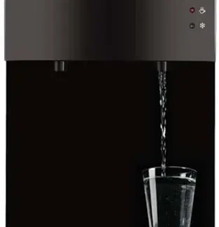 Dispensador de Agua Fría y Caliente de Carga Superior con Bloqueo de Seguridad para Niños, Diseño Delgado para Botellas de 3-5 Galones en Negro