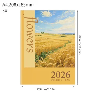 Cuaderno de horarios A4 A5 2026, 24 hojas, cuaderno planificador de eficiencia laboral, Check-in de vida, Plan de aprendizaje, Agenda, planificador de oficina