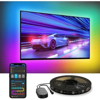 Retroiluminación LED para TV, tiras de luces LED RGSmart para televisores de 70-80 pulgadas, control por Bluetooth y Wi-Fi, funciona con Alexa y Asistente, sincronización de música
