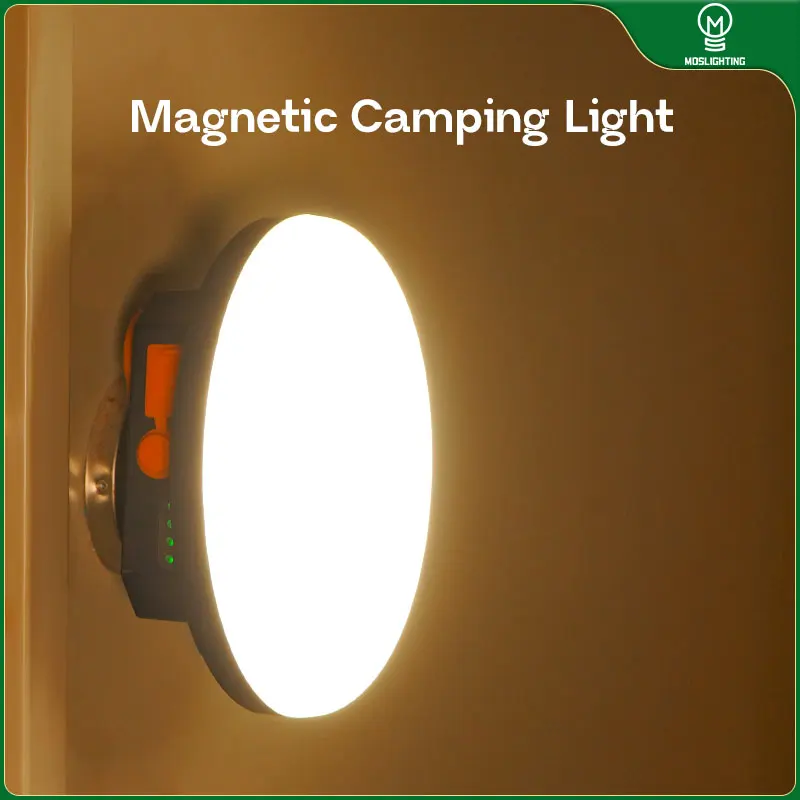 MOSLIGHTING-linterna LED recargable para acampada, 30W, con linterna portátil magnética, luces para tienda, luces de mantenimiento de trabajo de emergencia