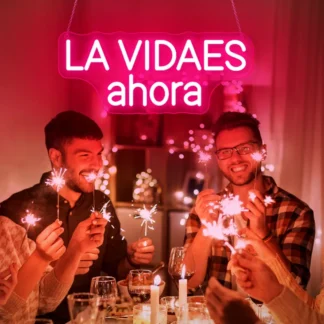 Letrero de neón Led LA VIDAES Ahora, señal de luz nocturna LED, decoración de fiesta de pared de habitación de dormitorio, luces de neón USB, decoración de fiesta de boda
