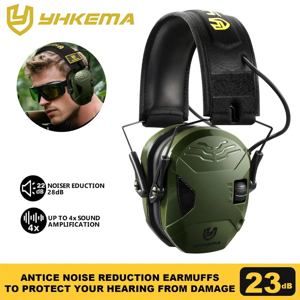 Nuevas orejeras de seguridad para tiro táctico al aire libre, protección auditiva activa delgada con reducción de ruido para caza, rango de armas