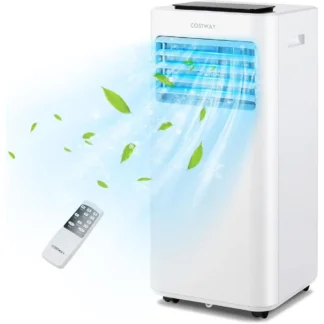 Aire Acondicionado Portátil 3 en 1 con Modo de Descanso, Temporizador de 24H, Pantalla LED, Bloqueo Infantil, Control Remoto y Kit de Ventana para Dormitorio, Oficina