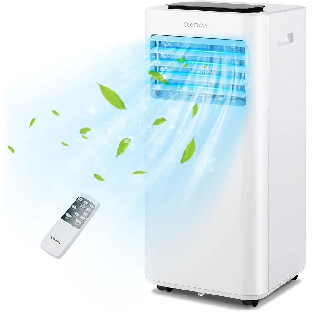 Aire Acondicionado Portátil 3 en 1 con Modo de Descanso, Temporizador de 24H, Pantalla LED, Bloqueo Infantil, Control Remoto y Kit de Ventana para Dormitorio, Oficina