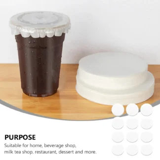 MSOR 1000X Película de Papel Redonda a Prueba de Fugas, Junta Antiderrames para Café, Películas de Papel a Prueba de Fugas, para Vasos de 7-9.5cm