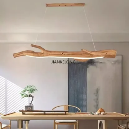 Luces colgantes de ramas de resina Vintage, lámpara LED colgante para casa de té, comedor, cafetería, decoración interior, iluminación de Color madera simulada