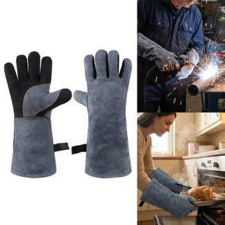 Guantes de soldadura de 40CM de largo, Guantes de soldadura Tig/Mig, Guantes Para horno de barbacoa, Guantes Para Soldar, manoplas con aislamiento térmico
